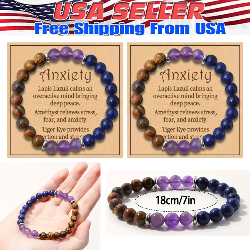 2xEnergy Healing Stretch Bracelet Natural Beaded Stretch Bracelet for Men Women