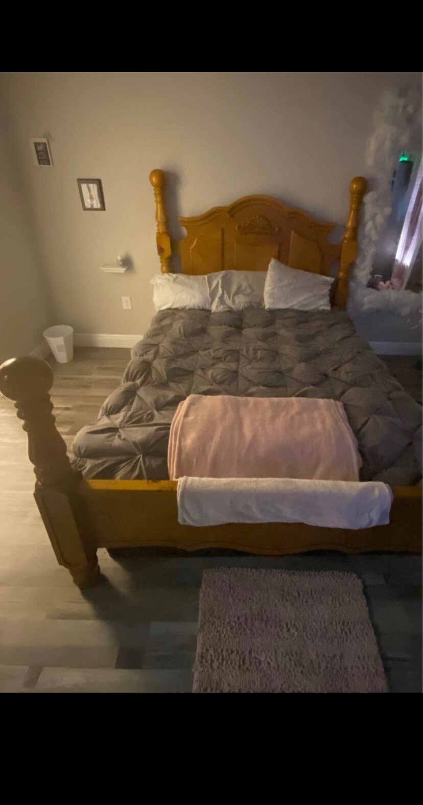king size bed frame and headboard solid wood with matching dresser with mirror
