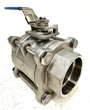 Stainless Steel Ball Valve 2" Socket Weld 1000-psi WOG Full Port Lockable Lever