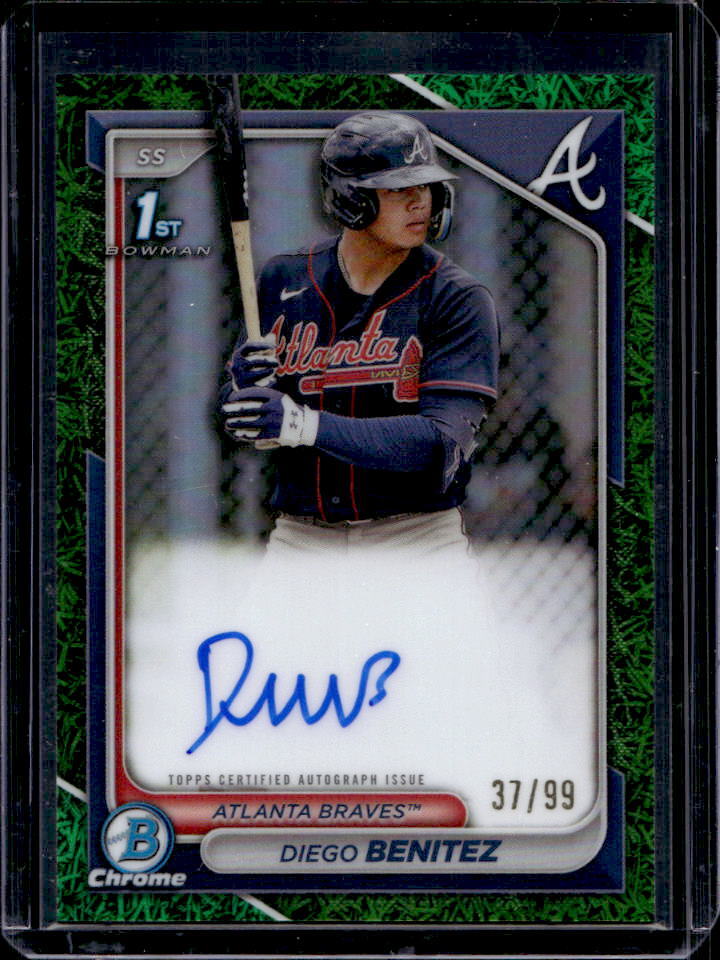 2024 Bowman Diego Benitez Chrome Prospect Auto Grass Green Refractor 1st #37/99