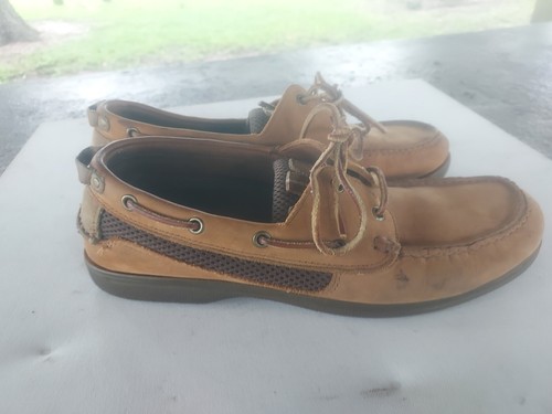 Bass Leather Boat Shoes Caramel Loafers Men's Size 11.5 M AHIDA - Picture 2 of 9