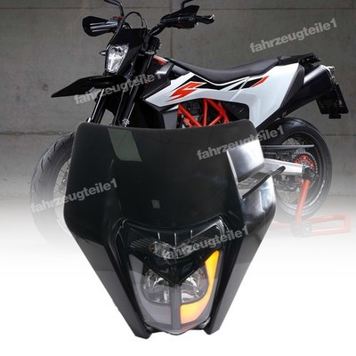 Enduro LED Scheinwerfer Schwarz DRL blinker Für KTM EXC SX XCF Dirt Bike 2014-23