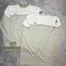 Lot of 2 Jeep Shirts Mens XL Gray Long Sleeve Mock Neck and Crewneck UAW USA