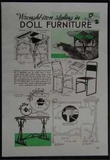 Wrought Iron Doll Furniture 1941 HowTo build PLANS Table Chair Dollhoue