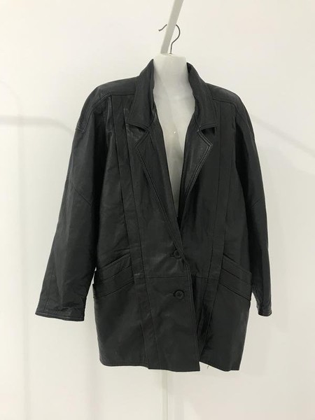 Women Clarks Jacket Black Leather 38 / M / 46