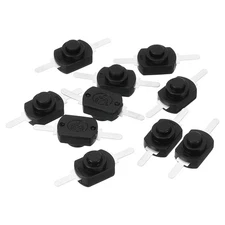 10Pcs Latching Push Button Switch Straight Pin DC 30V 1A Micro Switch Black