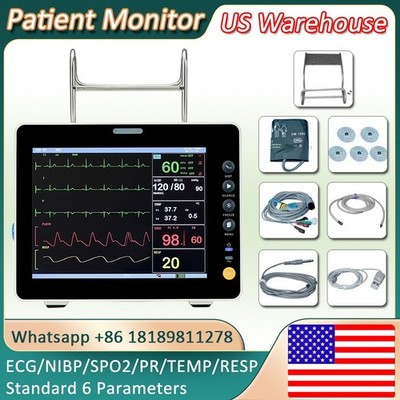 USA Warehouse Shipment 8'' Screen Portable Multi-parameter Patient Monitor