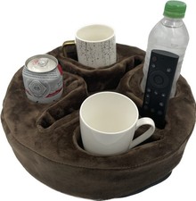 Couch and Bed Cup Holder Pillow, Sofa Organizer Caddy for Drinks, Remotes, Ph...