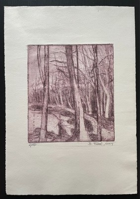 Bärbel Ebel, Landschaft, Radierung, signiert, 2/16, 2004