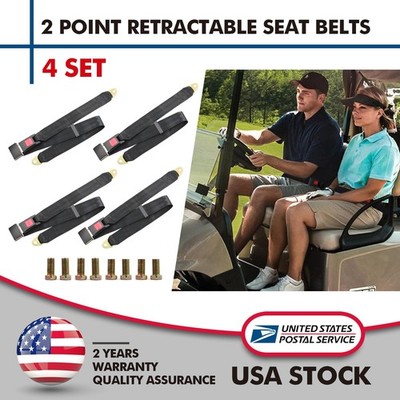 4Pack Universal Lap Seat Belt 2 Point Adjustable All Vehicle for Caravan/Coaches