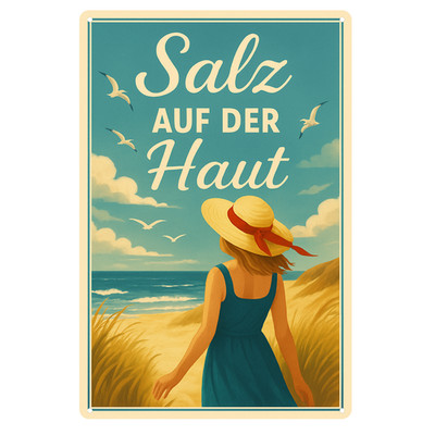 Maritimes Blechschild Salz auf der Haut 20x30cm Dekoschild Schild Metallschild
