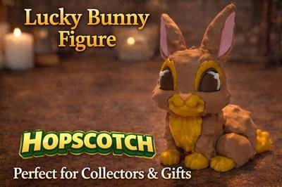 Hopscotch Bunny Figure Cute 3D Printed Rabbit Collectible Articulated Bunny Toy