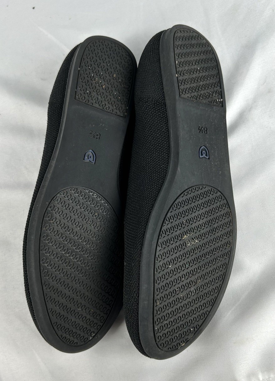 Rothys The Flat Black Solid Rounded Toe Knit Ball… - image 6