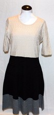 NEW Established 1962 Cream, Black & Grey Knit Dress Large
