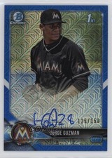 Jorge Guzman Bowman Chrome 2018 Blue Mojo Refractor /150 Auto