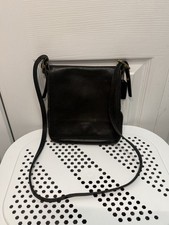 Vintage Coach 9821 Black Glove Tanned Leather Crossbody Bag USA Made
