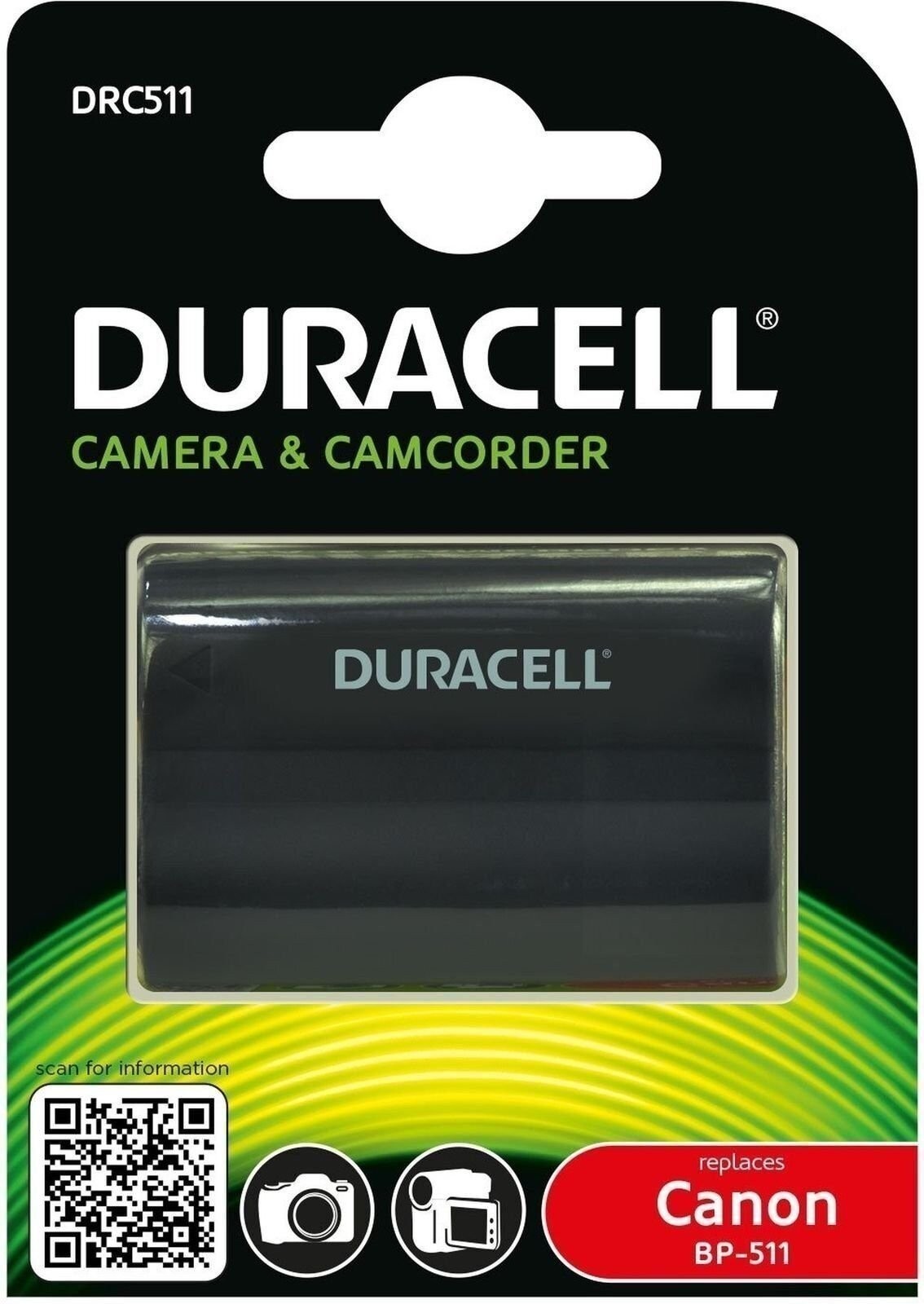 Duracell DRC511 Premium Battery Analog Canon BP-508 BP-511 BP-512 BP-514 BP-5...