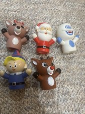 Rudolph The Red Nosed Reindeer 5 Piece Finger Puppet Set Santa Claus  