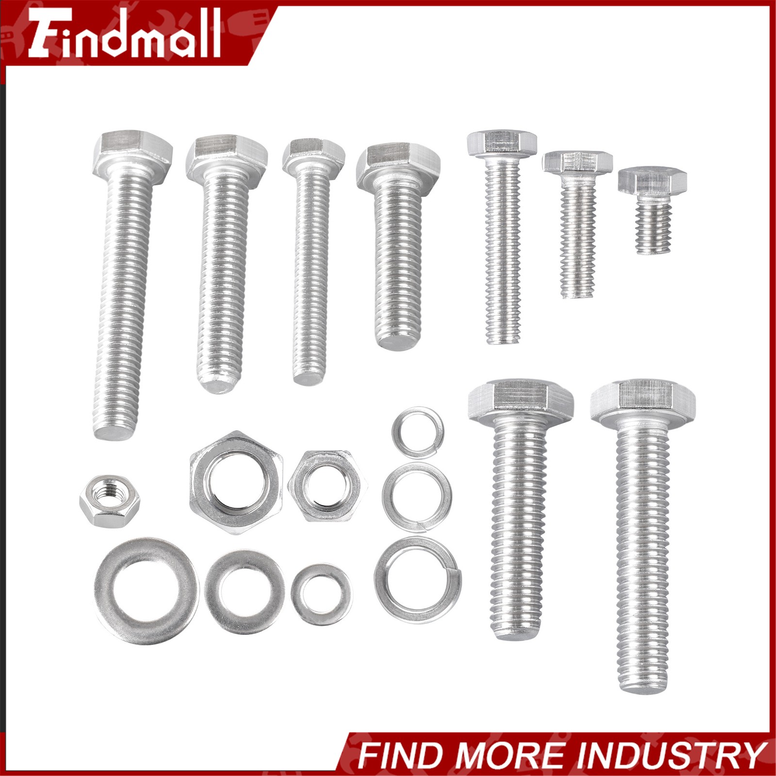 236PCS M6 M8 M10 Heavy Duty Bolts and Nuts Assortment Kit 304 Stainless Steel