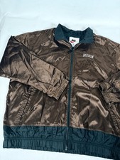 Unisex Vintage Medium Metallic Copper Black NIKE Bomber Jacket Coat L brown