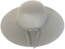 Wide Brim Felt Hat Size 57 Inches Gray Women