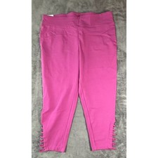 Terra  Sky Womens Plus 1X Meadow Mauve High Rise Ladder Capri Leggings NEW
