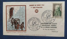 Enveloppe Premier Jour Journée Du Timbre N° 969 Oblitéré Paris 1954