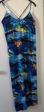 Hawaii Hangover Women's Blue Floral Print Dress Size 2XL