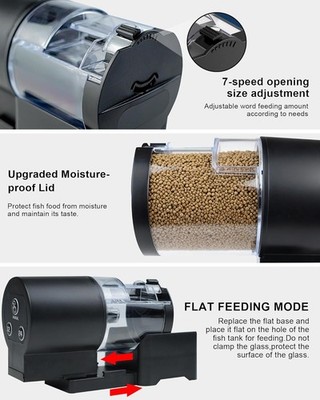 Vacation Fish Feeder, 100ml Auto Battery Timer for Aquarium Flakes