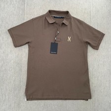 Psycho Bunny Shirt Boys Large Brown Polo Kids Alexander Pique Polo L 14-16