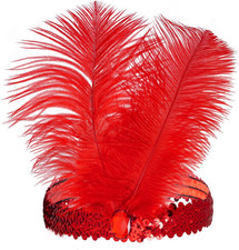 1920s Carnival Party Headwear Accessory Sequins Feather Headpiece Flapper Headba