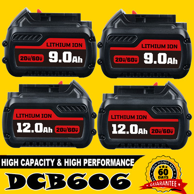 12.0Ah DCB609 For DEWALT 9.0Ah DCB606 DCB615 20V/60V MAX FLEXVOLT Li-Ion Battery