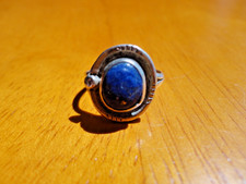 Vintage Oval Lapis Lazuli Sterling Silver 925 RING Size 5.5 Artisan Made