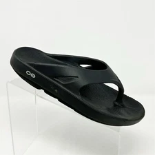 OOFOS OOriginal Unisex Black Recovery Thong Flip Flop Sandals Black Size 10