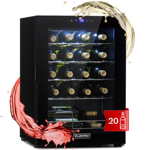 WeinküHlschrank GeträNkeküHlschrank Weinschrank 53L GlastüR 20 Flaschen Schwarz-image