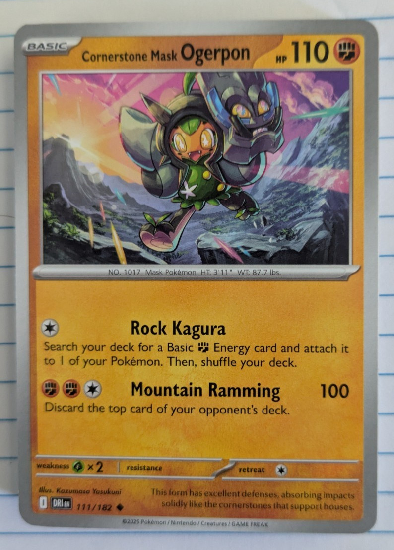 Cornerstone Mask Ogerpon 111/182 Destined Rivals Pokémon Card