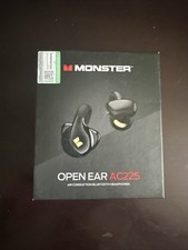Monster Open Ear AC225 Air Conduction Bluetooth Headphones Earbuds - Black -NEW