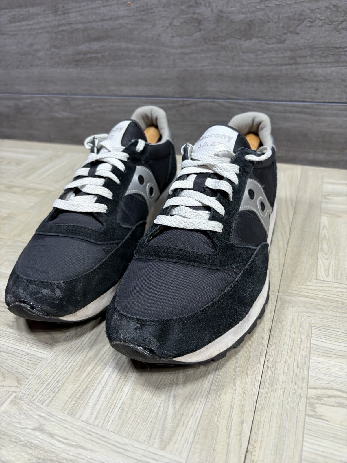 Saucony Jazz Original Black Silver Running Shoes Sneakers 2044-1 Men's Size 10.5 thumbnail 3