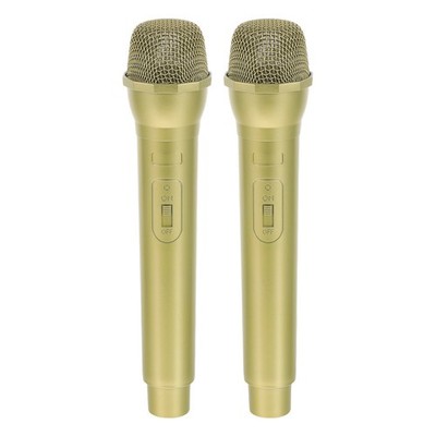  2 Pcs Bühnenkostüm-requisite Gefälschtes Goldenes Mikrofon -Stütze