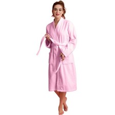 TowelSoft Women's 100 Cotton Terry SPA Bathrobe Pink