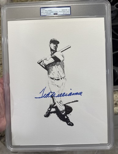 Ted Williams Auto Signed Print - Williams Family Collection - PSA Auto 10