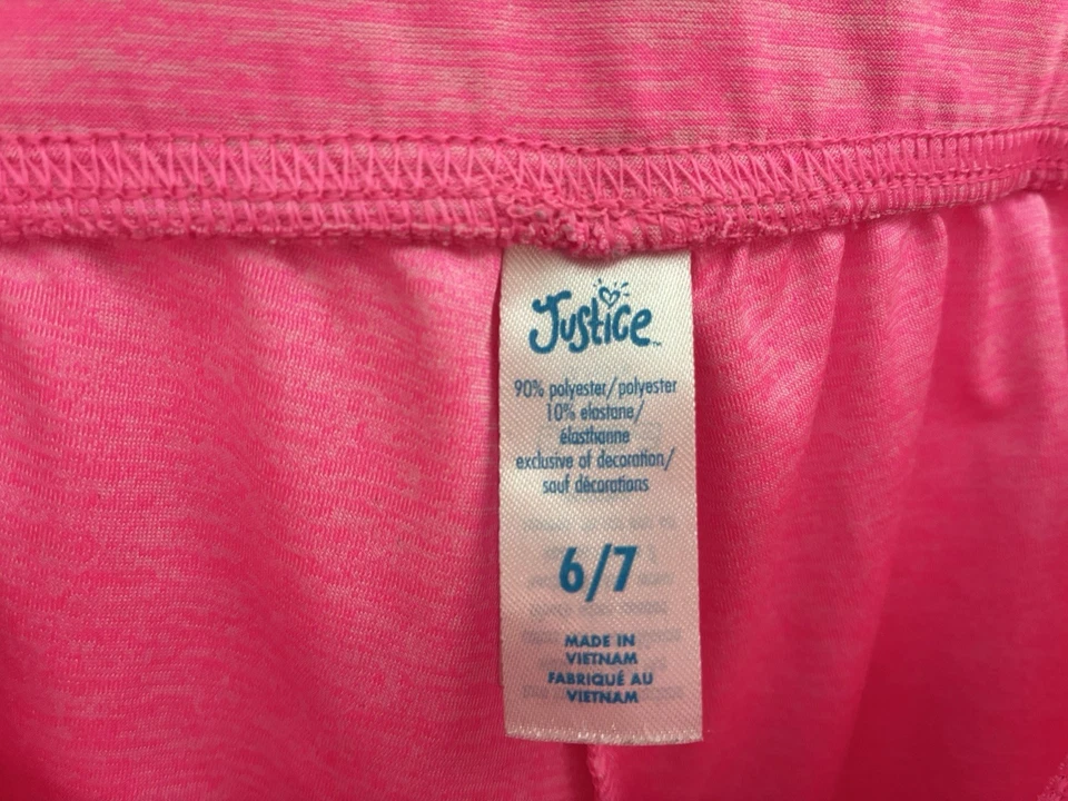 Pantalones Cortos Justice Niños Niñas Gris Rayas Poliéster Cintura Elástica Rosa 6/7 Foto 2 de 4
