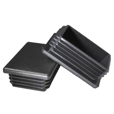 2 x 3 Inch Rectangle Plastic Plug Insert (4 Pack), Black End Cap for Metal Tubin