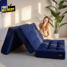 Tri-Fold Mattress 6 Inch Tufted Folding Futon Foam Bed Foldable Floor Mattress..