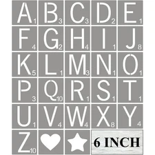 Scrabble Tile Letter Stencils 6 Inch - 28 Pack Scrabble Style Alphabet Stenci...