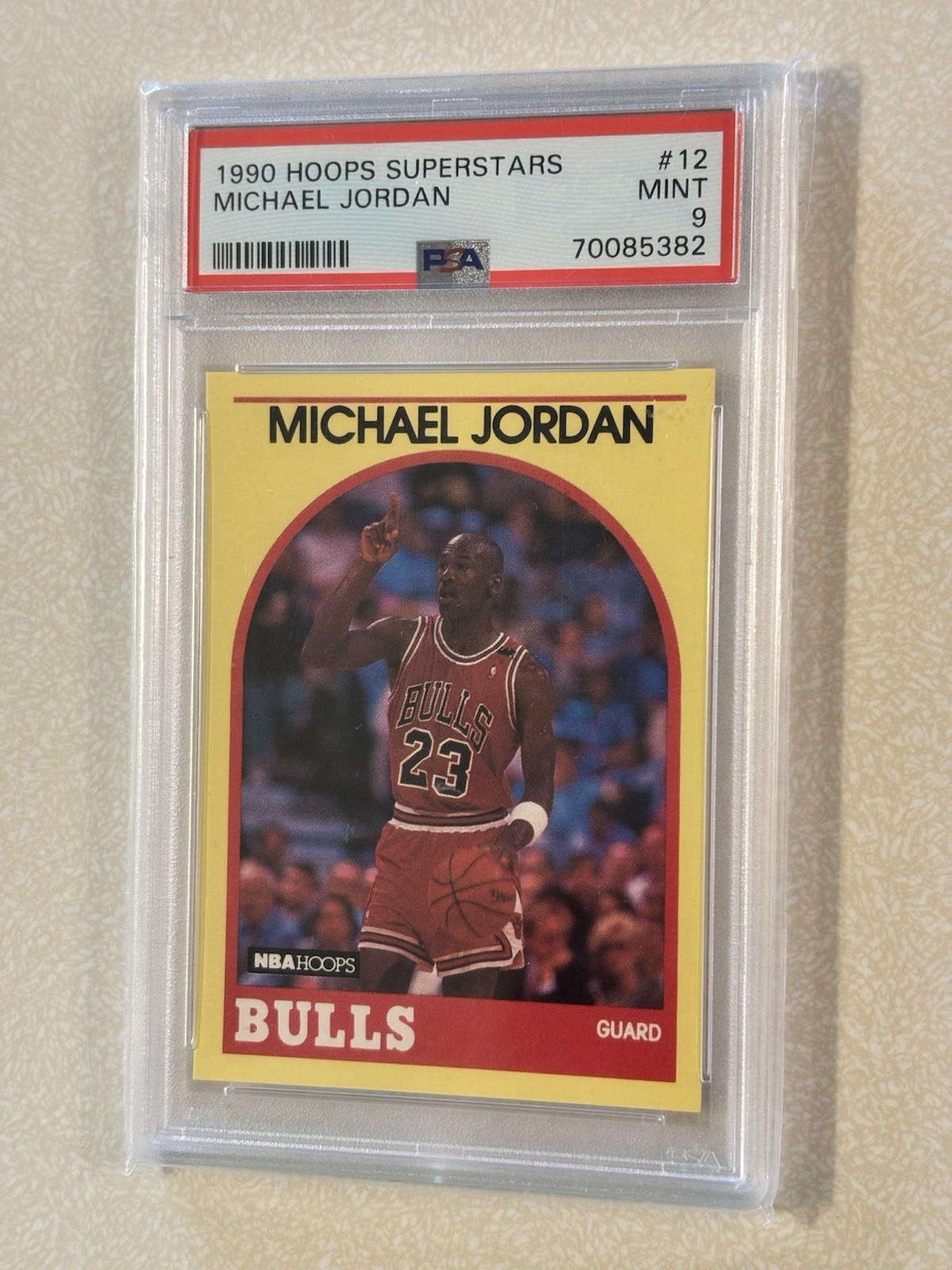 1990 Hoops Superstars MICHAEL JORDAN PSA 9 # 12 VERY RARE VINTAGE CARD π₯π₯π₯π₯ view 2