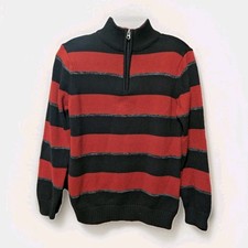 SilverLake Sweater Striped Youth Sz L 1/4 Zipper Pullover Mock Neck Long Sleeve