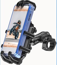 Motorcycle Phone Mount with Vibration Dampener Secure Lock, Size Adjustabl...