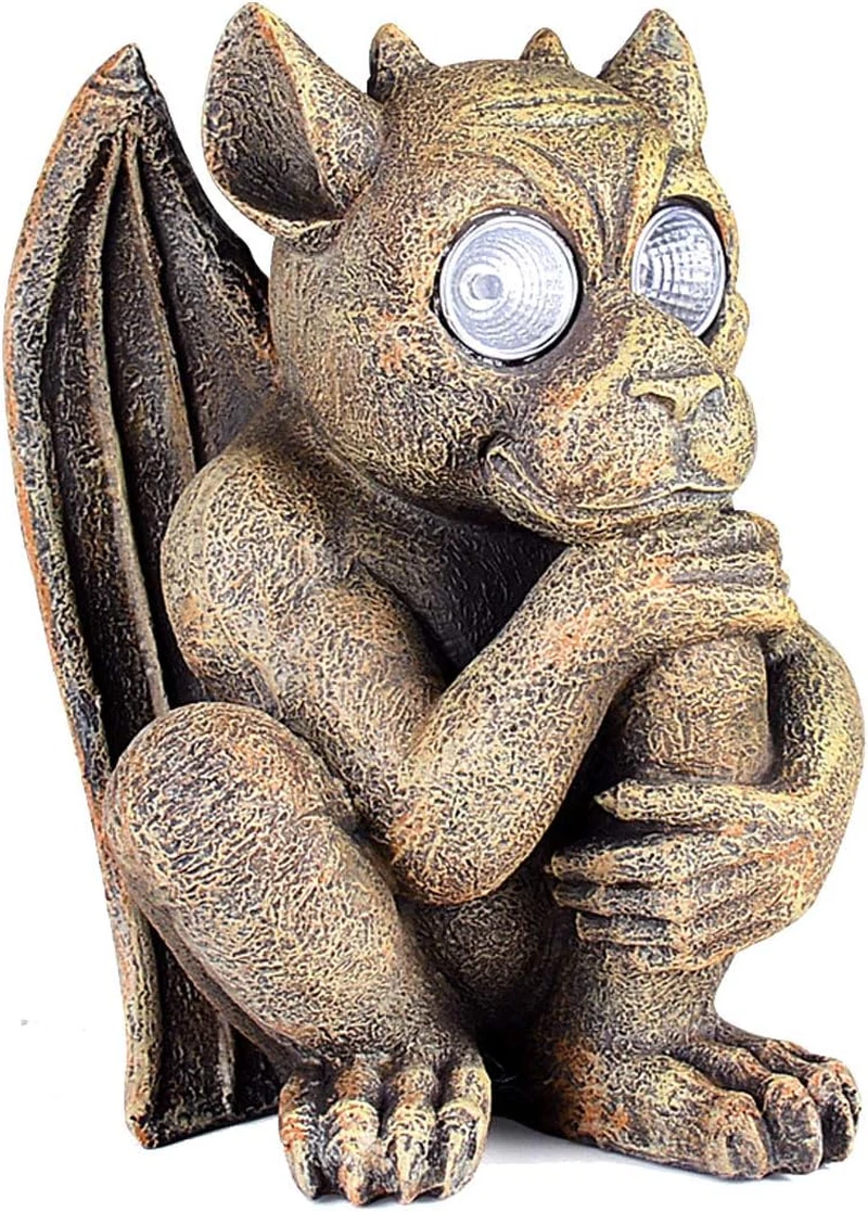 Solar Powered Gargoyle Outdoor LED Garden Light Decor