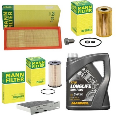 5L MANNOL & MANN FILTER FULL SERVICE KIT FOR VW PASSAT CC 2.0 TDI 2008-12